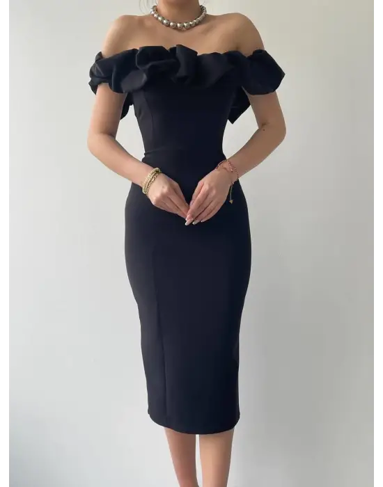 Popi Madonna Yaka Kalem Elbise