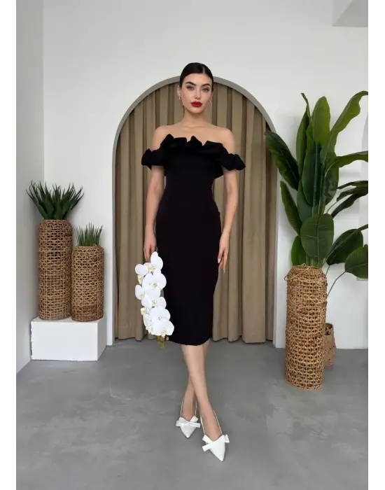 Popi Madonna Yaka Kalem Elbise