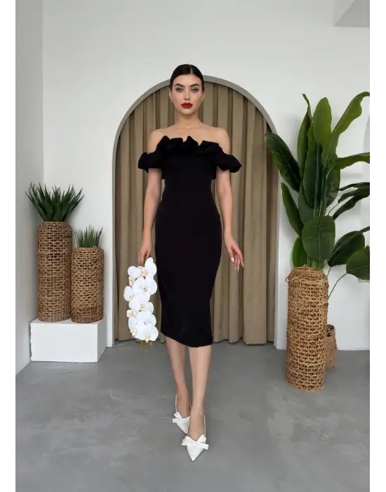 Popi Madonna Yaka Kalem Elbise