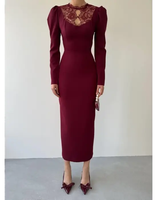 Port Dantel Detay Elbise