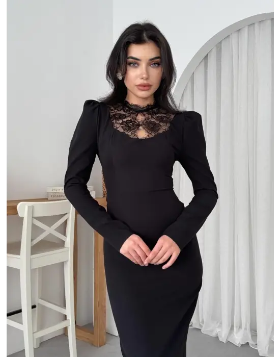 Port Dantel Detay Elbise