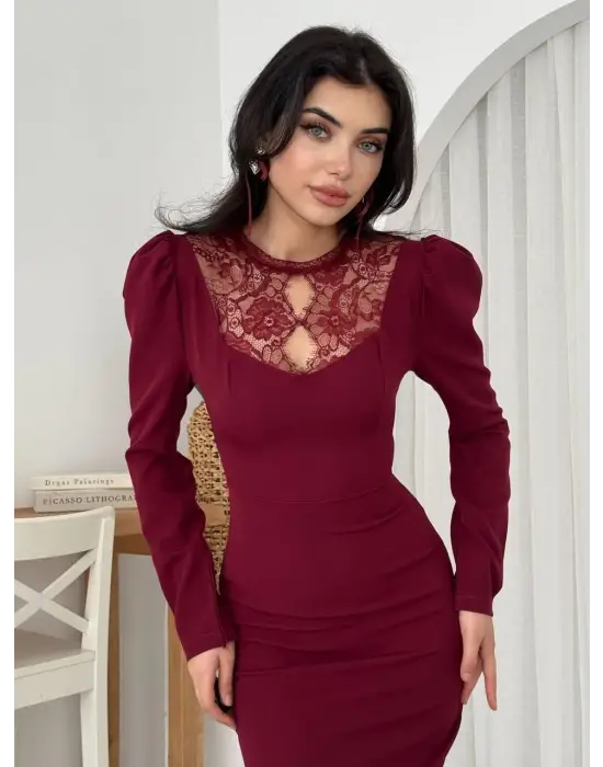 Port Dantel Detay Elbise