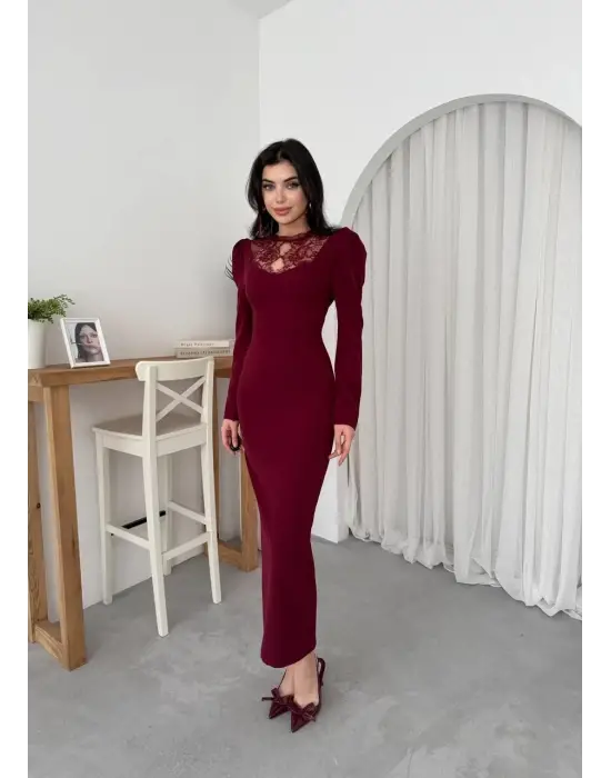 Port Dantel Detay Elbise