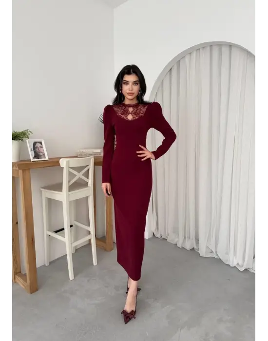 Port Dantel Detay Elbise