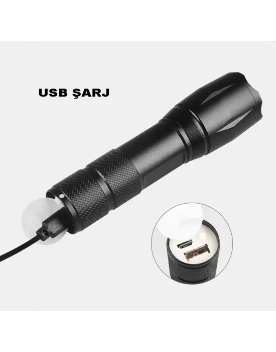 Powerbank Özellikli Uzun Menzilli El Feneri  Wt-039