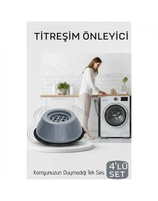 Premium 4lü Titreşim Önleyici Kauçuk Ayak Seti - Ultra Sessiz ve Sarsıntısız Yıkama Teknolojisi
