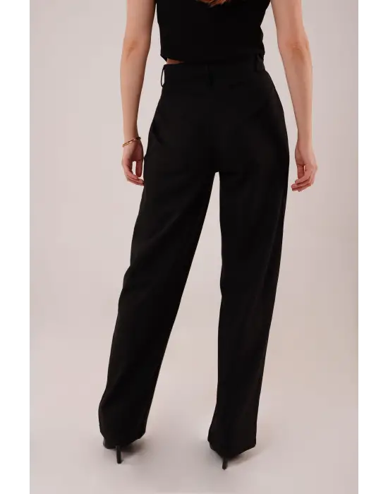 Premium Model Oturtmalı Siyah Pantolon