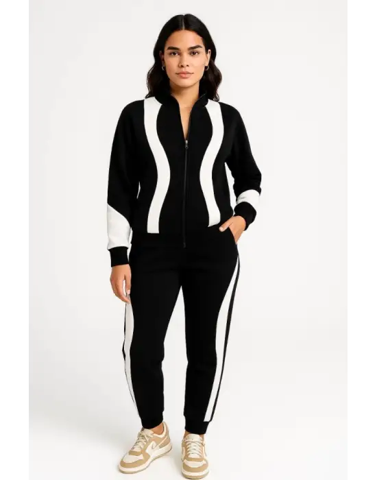Siyah Premium Parçalı Eşofman Takım