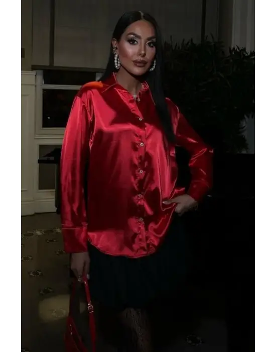 Omarı Lüks Saten Gömlek