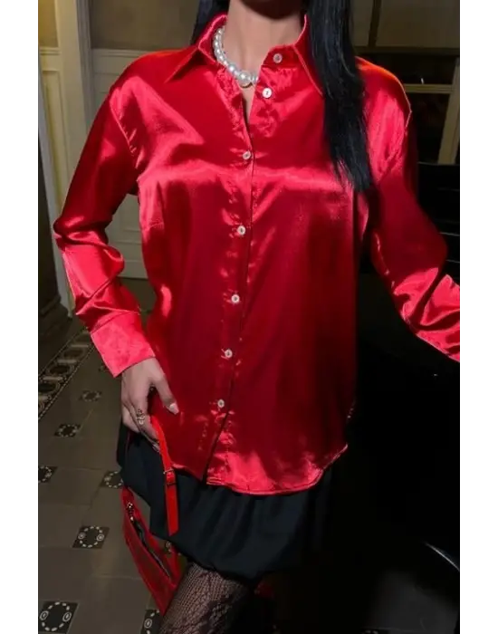 Omarı Lüks Saten Gömlek