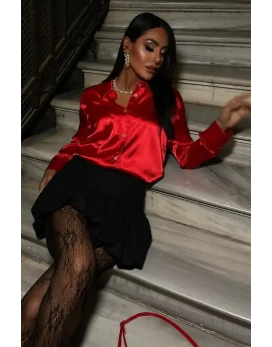 Omarı Lüks Saten Gömlek