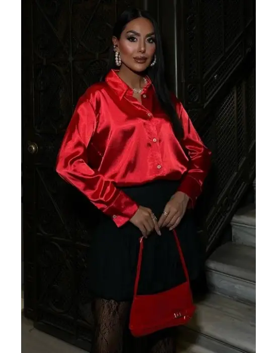 Omarı Lüks Saten Gömlek