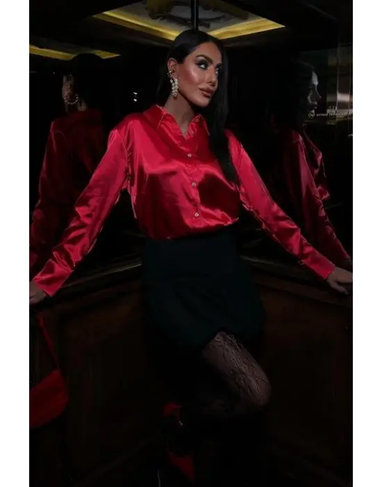 Omarı Lüks Saten Gömlek