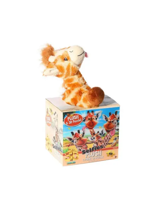 PRM 15802 Prime 3D Zürafa Peluş ve Selfie 48 Parça Puzzle -Necotoys