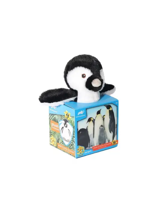 PRM 15809 Prime 3D Penguen Peluş ve Selfie 48 Parça Puzzle -Necotoys