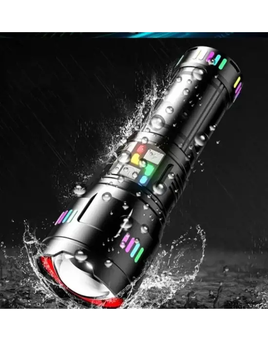 Pro F-3002 Alüminyum Tg Led Gece Şeritli Type-c Şarjlı El Feneri