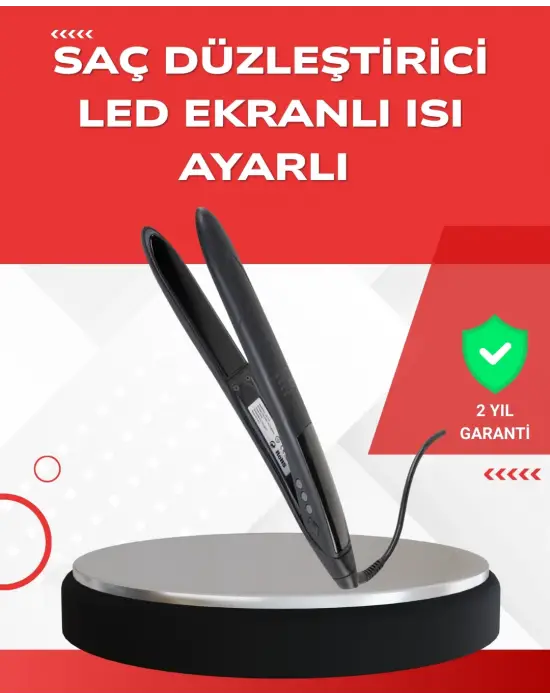 Profesyonel 2025 Saç Düzleştirici Isı Ayarlı Titanyum Seramik Plakalı A Kalite Orijinal