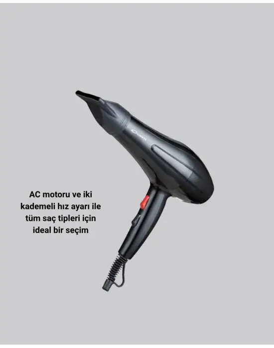 Profesyonel 2200w Fön Makinesi – Ac Motorlu, Hızlı Kurutma, Hafif Tasarım