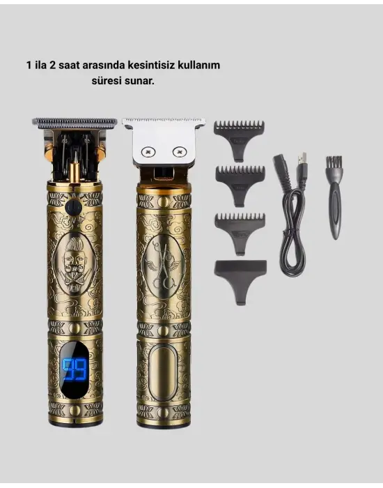 Profesyonel Kablosuz Tıraş Makinesi – 1-2 Saat Kesintisiz Kullanım