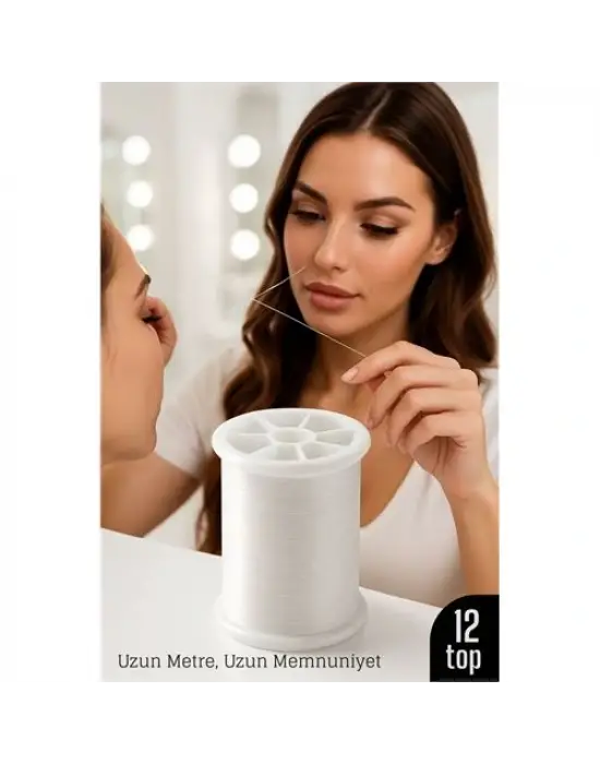 Profesyonel Kuaför Kaş Bıyık Alma İpi – Ekstra Sağlam 12 ADET X 500 metre Beyaz