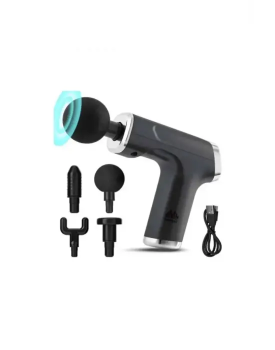 Profesyonel Masaj Tabancası Sporcu Masaj Aleti 4 Başlıklı Şarjlı Titreşimli