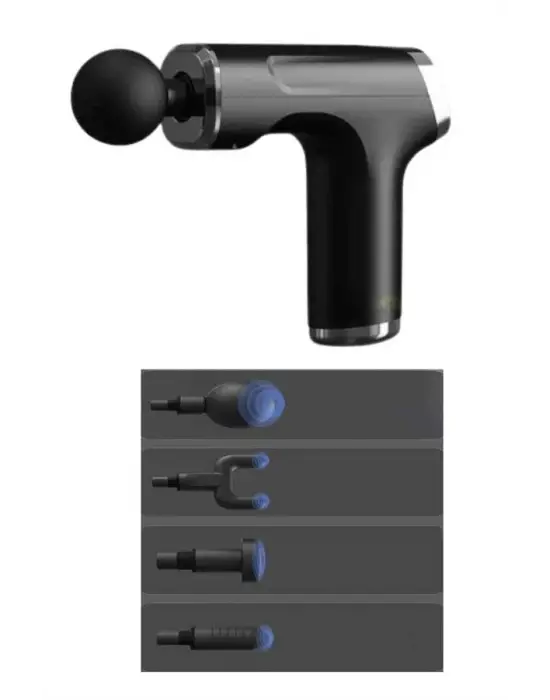 Profesyonel Masaj Tabancası Sporcu Masaj Aleti 4 Başlıklı Şarjlı Titreşimli