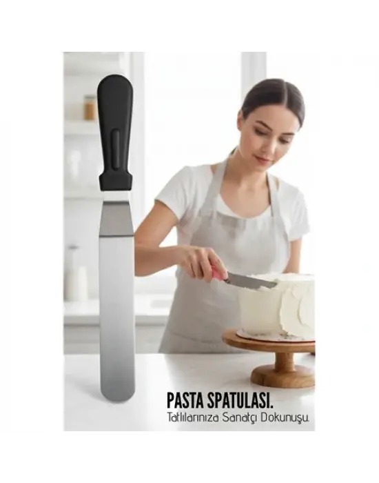 Profesyonel Pasta Hazırlama ve Şekillendirme Spatulası 304 Paslanmaz Çelik