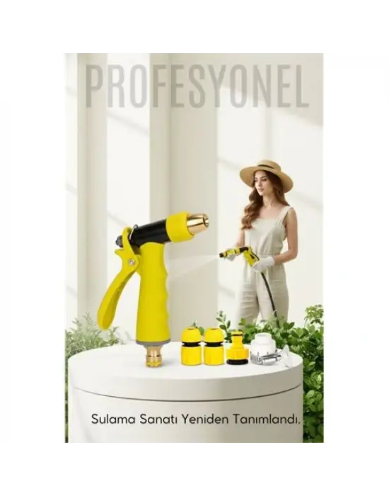 Profesyonel Pirinç Uçlu Basınçlı Hortum Sulama Tabancası Seti Tabancası Seti  Konnektörlü