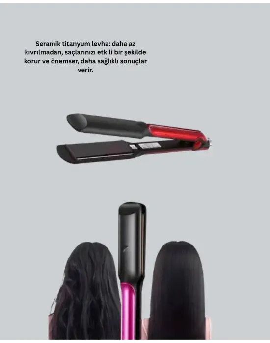 Profesyonel Saç Düzleştirici – 360° Döner Kablo Ve Kompakt Tasarım