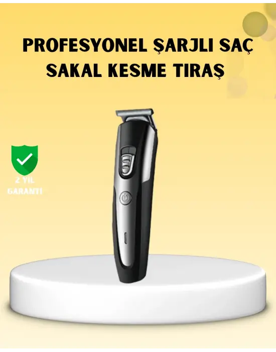 Profesyonel Saç Ve Sakal Kesme Tıraş Makinesi Kablosuz Ergonomik Tasarım
