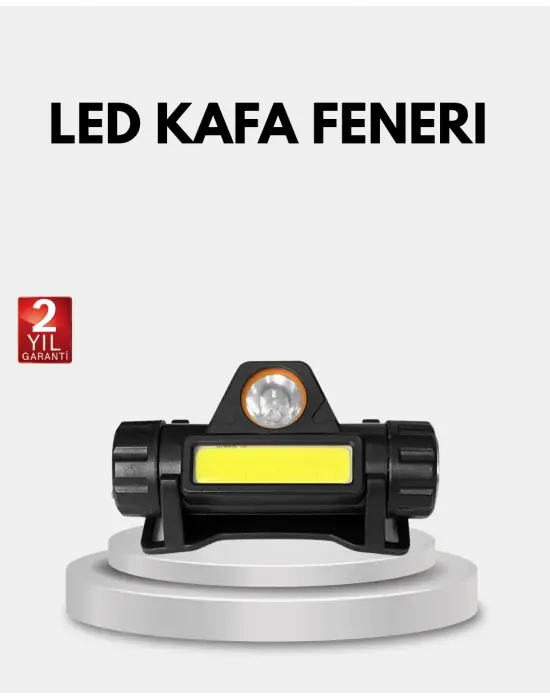 Profesyonel Şarjlı Led Kafa Lambası – Uzun Mesafe + Ortam Aydınlatması