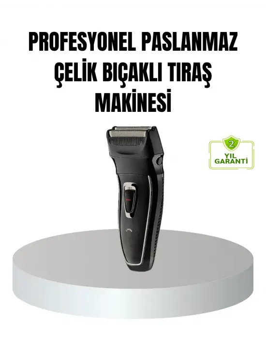 Profesyonel Şarjlı Saç Ve Sakal Tıraş Makinesi – Çelik Bıçaklı, Ayarlanabilir Başlıklı, Kablosuz