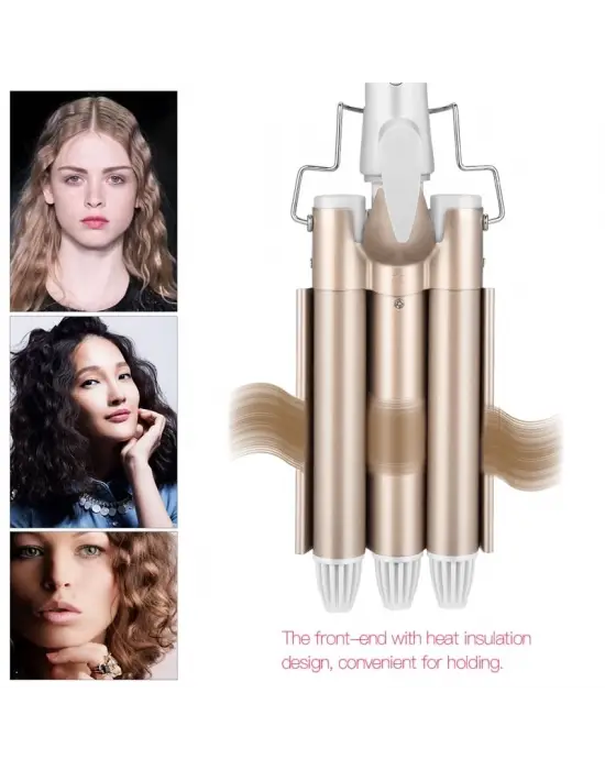 Omarı Doğal Ve Kalıcı Bukleler İçin Profesyonel Seramik Su Dalgası Saç Maşası