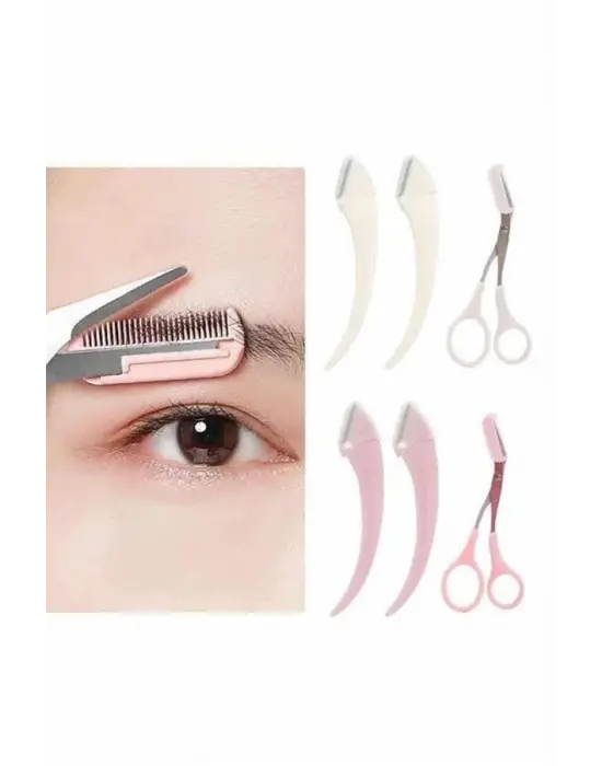 Profesyonel Taraklı Kaş Usturası Ve Kaş Makası Bıyık Alma Kaş Usturası