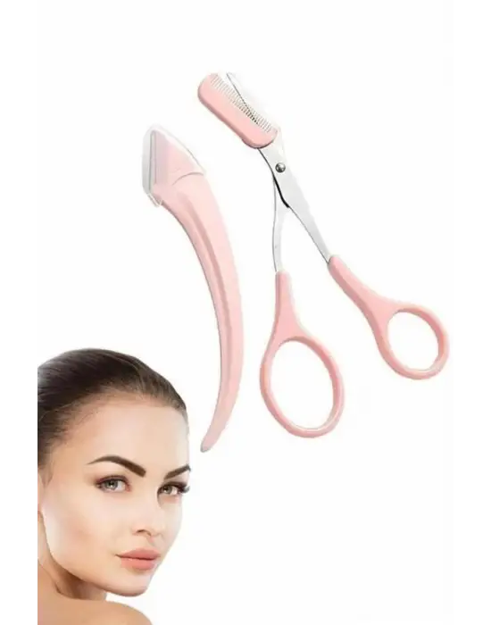 Profesyonel Taraklı Kaş Usturası Ve Kaş Makası Bıyık Alma Kaş Usturası