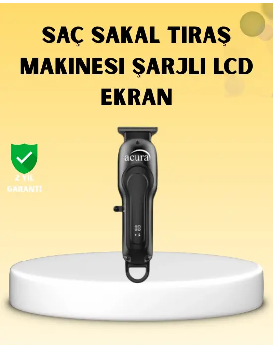 Profesyonel Tıraş Makinesi Lcd Ekranlı Turbo Mod Ve Güçlü Motor
