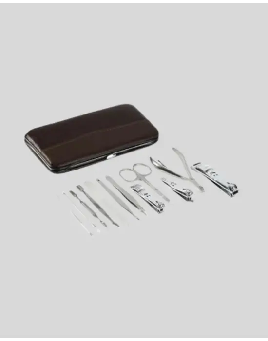 Profesyonel Tırnak Bakım Seti Çelik Aletli Şık Deri Çantalı