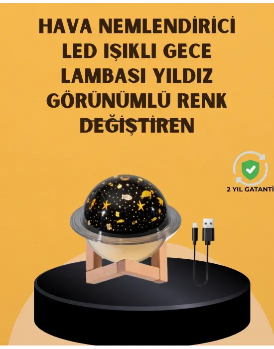 Projektör Işıklı, Aromaterapi Uyumlu Mini Masaüstü Hava Nemlendirici Cihaz