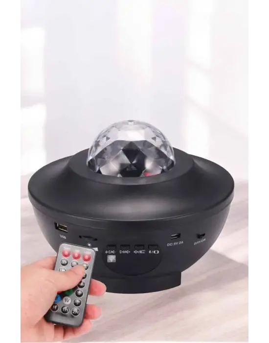 Projektör Yıldız Gece Lambası Disko Topu Bluetooth Bağlantılı Taşınabilir Şarjlı