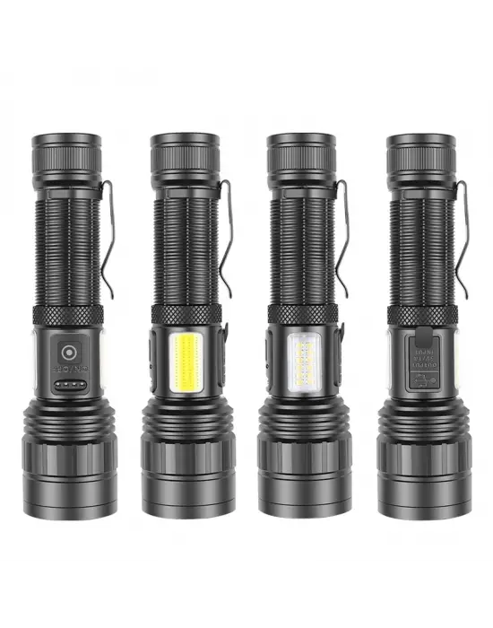 Ps-6153 10000 Lümen Zoomlu Mıknatıslı Tg Cob Led Powerbank Özellikli Profesyonel El Feneri