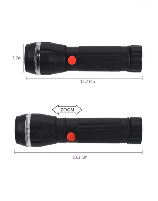 Ps-7083 Plastik Zoomlu Pilli El Feneri