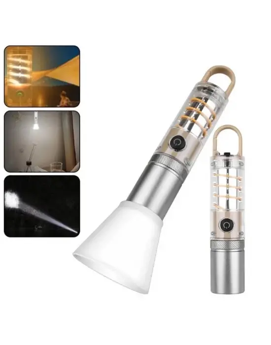 Ps-8915 10w Zoomlu Led Powerbank Özellikli Şarjlı Kamp El Feneri