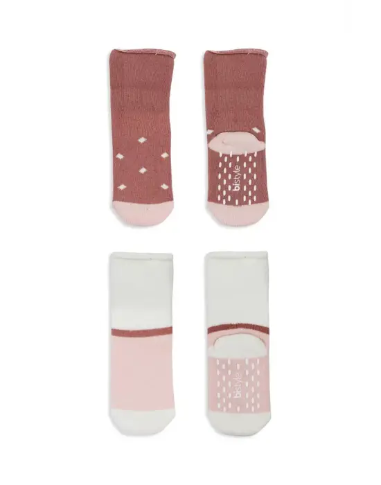 Omarı Kaymaz Havlu Soket Çorap Seti Pudra Pembe