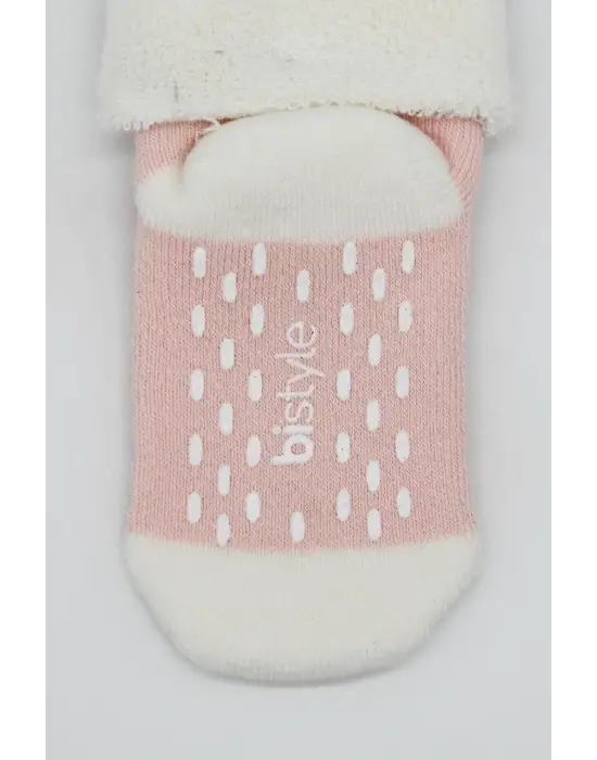Omarı Kaymaz Havlu Soket Çorap Seti Pudra Pembe