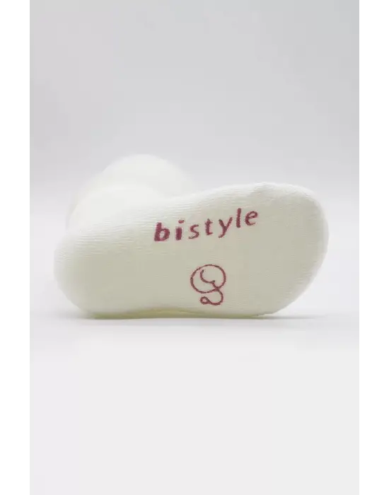 Omarı Puanlı Kaymaz Penye Soket Çorap Seti Pudra Renkli