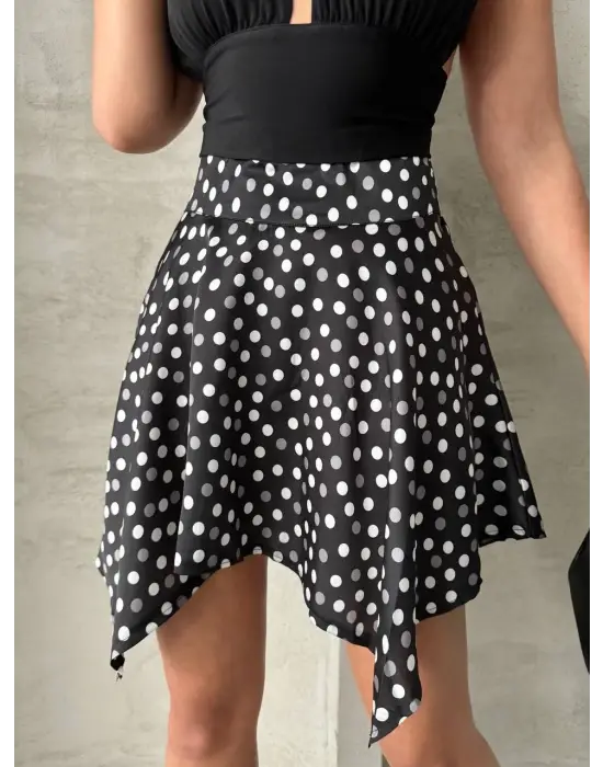 Zarif Puantiyeli Etek