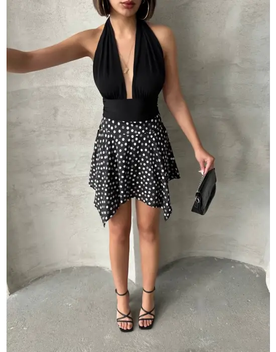 Zarif Puantiyeli Etek