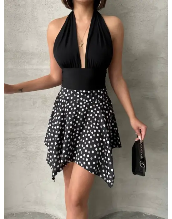 Zarif Puantiyeli Etek