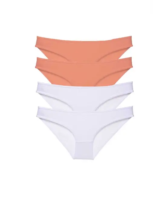 Omarı Eko Set Likralı Kadın Slip Külot - Pudra Beyaz