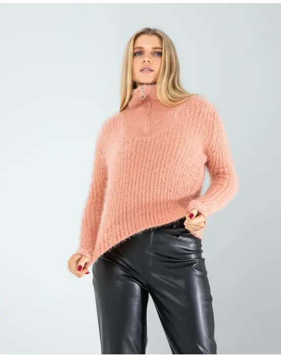 Çarpıcı Fermuarlı Triko